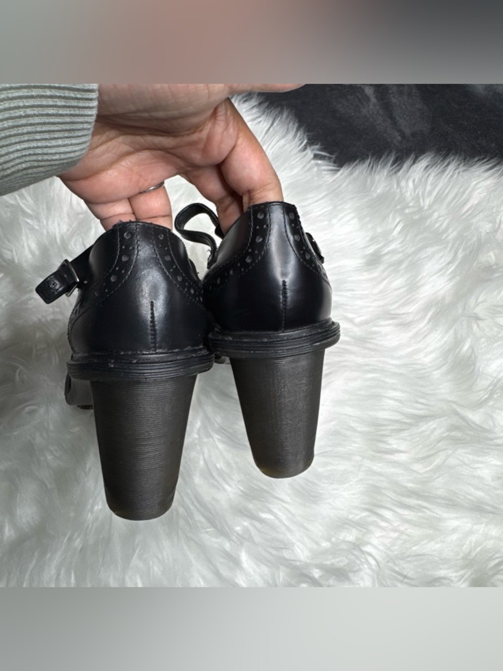 Dr Martens Karishma Black T-Strap Block Heel Mary Jane Pumps - Picture 8 of 9